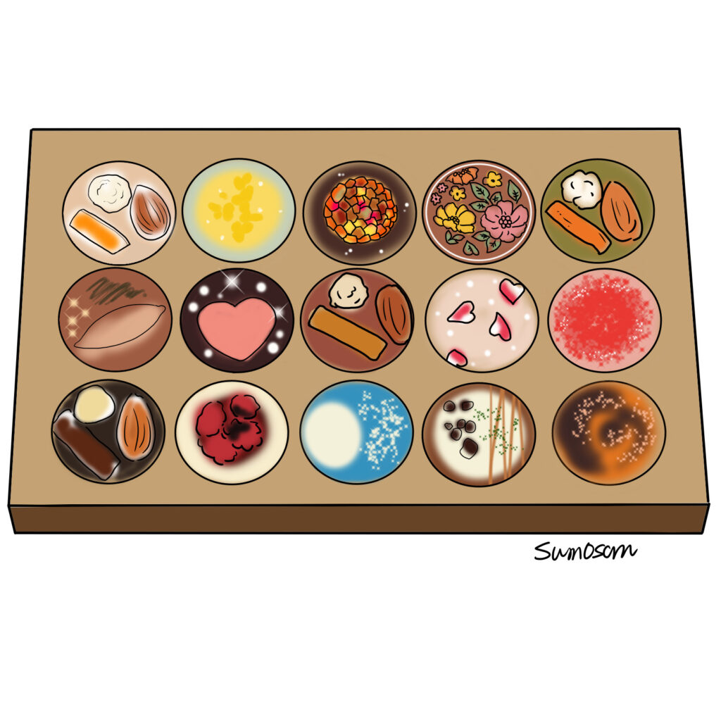 すもさん　デザイン　イラスト　チョコレートBOX