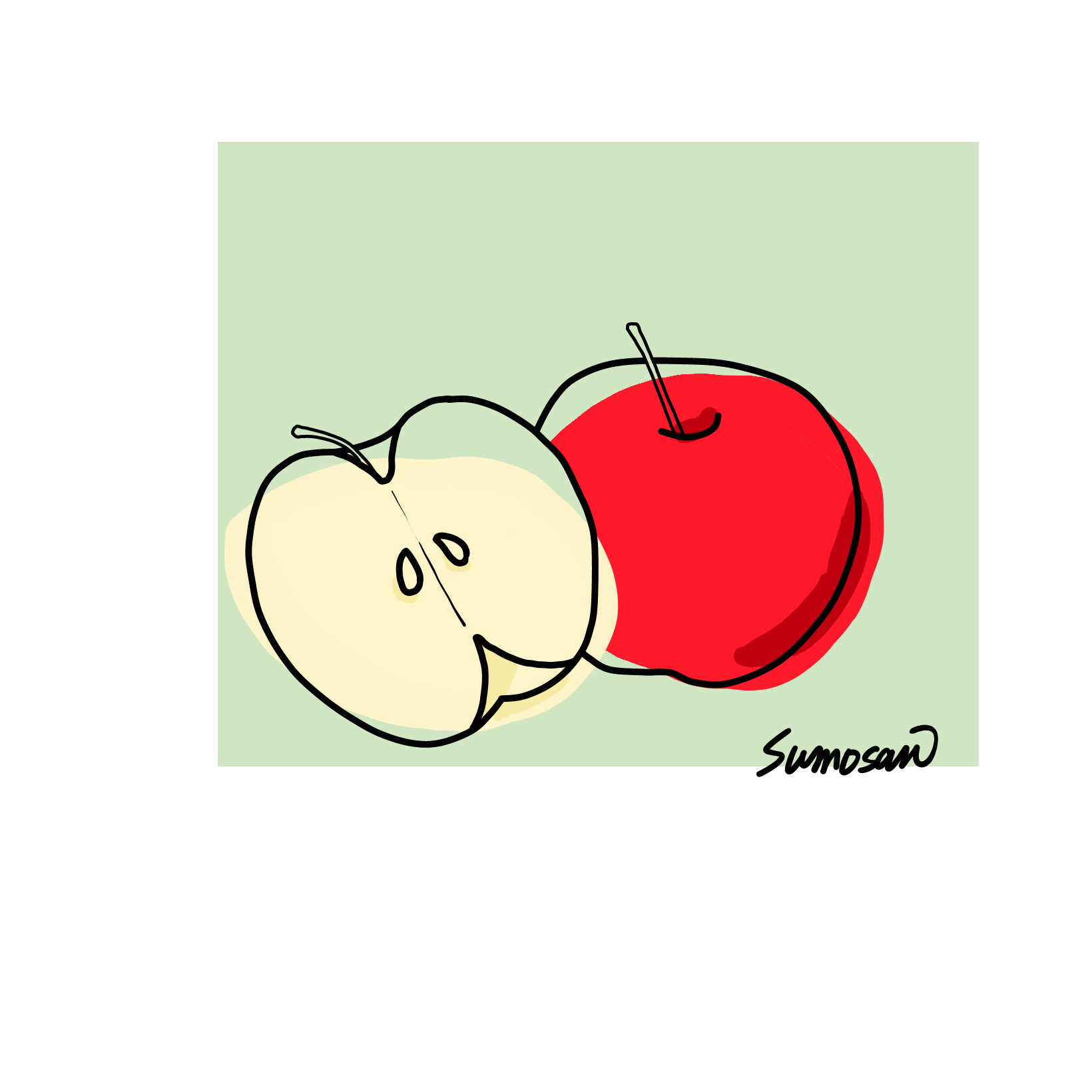 すもさん　イラスト　デザイン　アップル