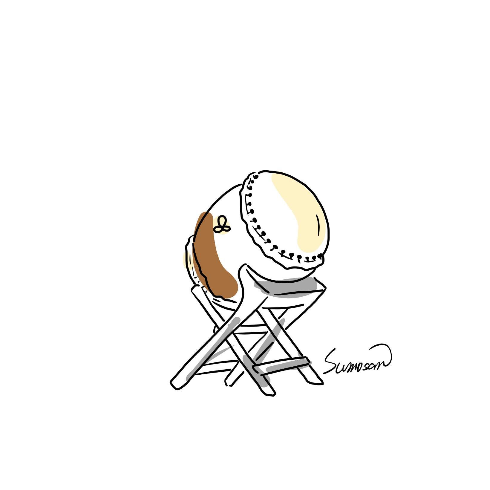 すもさん　イラスト　デザイン　和太鼓