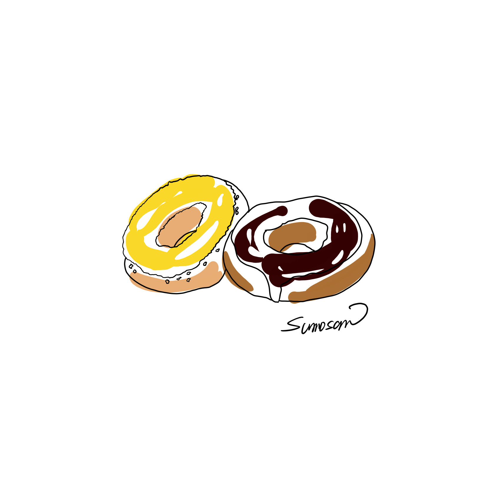 すもさん　イラスト　デザイン　ドーナッツ