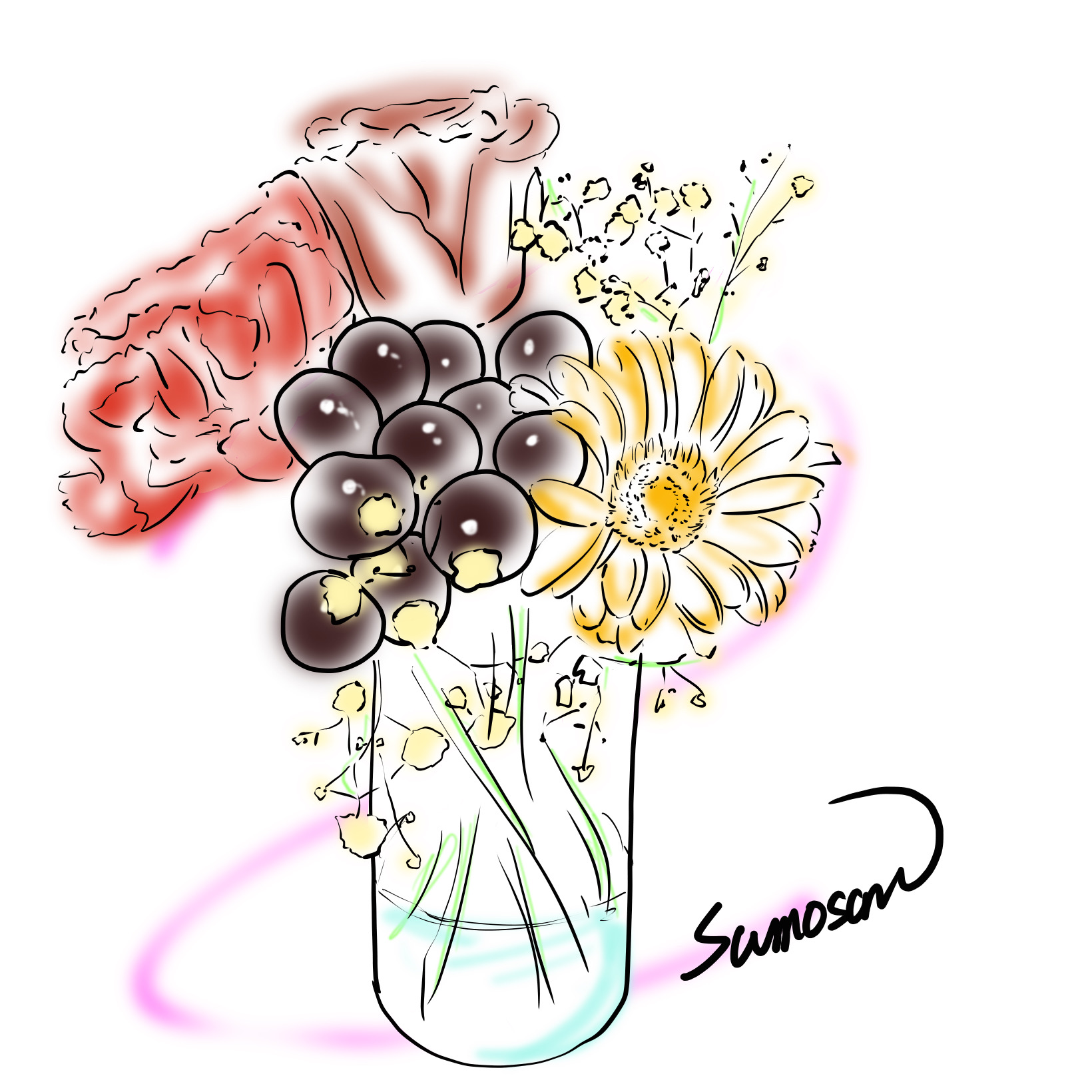 すもさん　イラスト　デザイン　お花