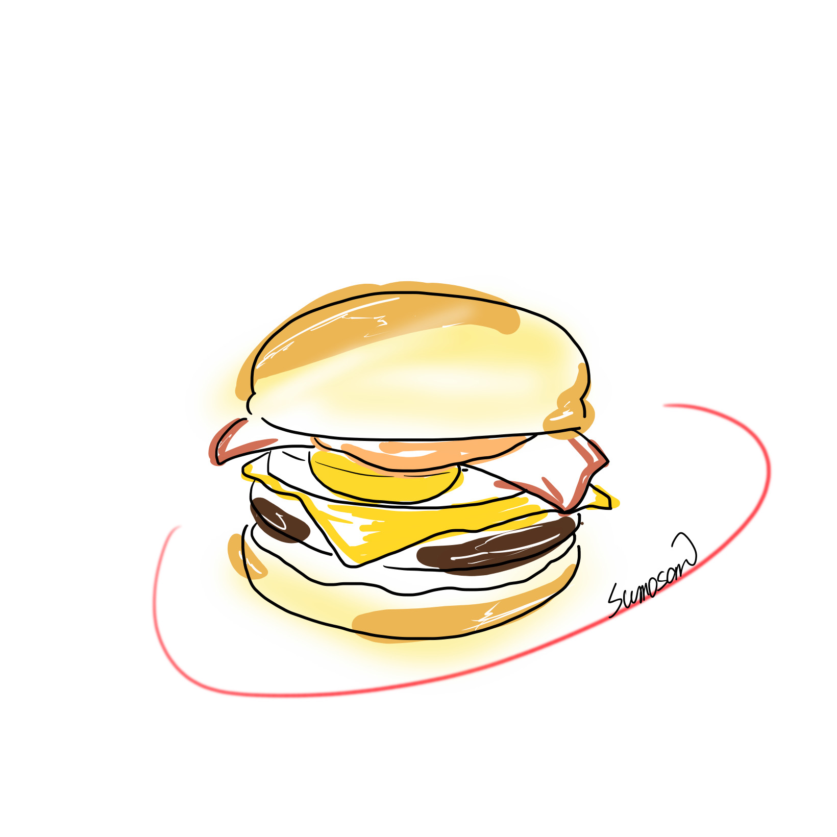 すもさん　イラスト　デザイン　月見