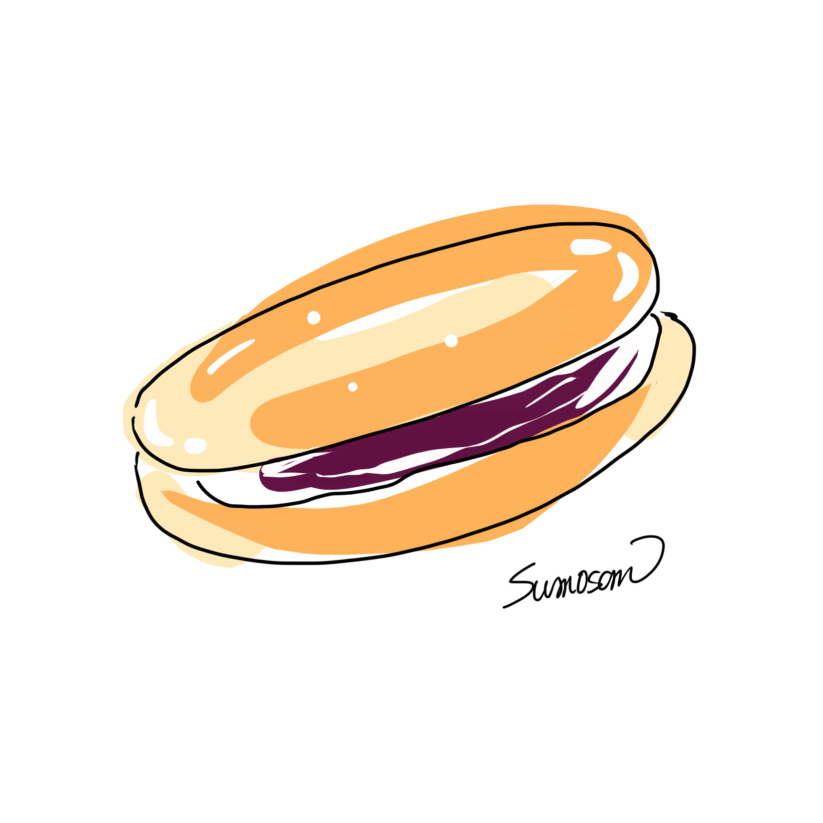 すもさん　イラスト　デザイン　コッペパン
