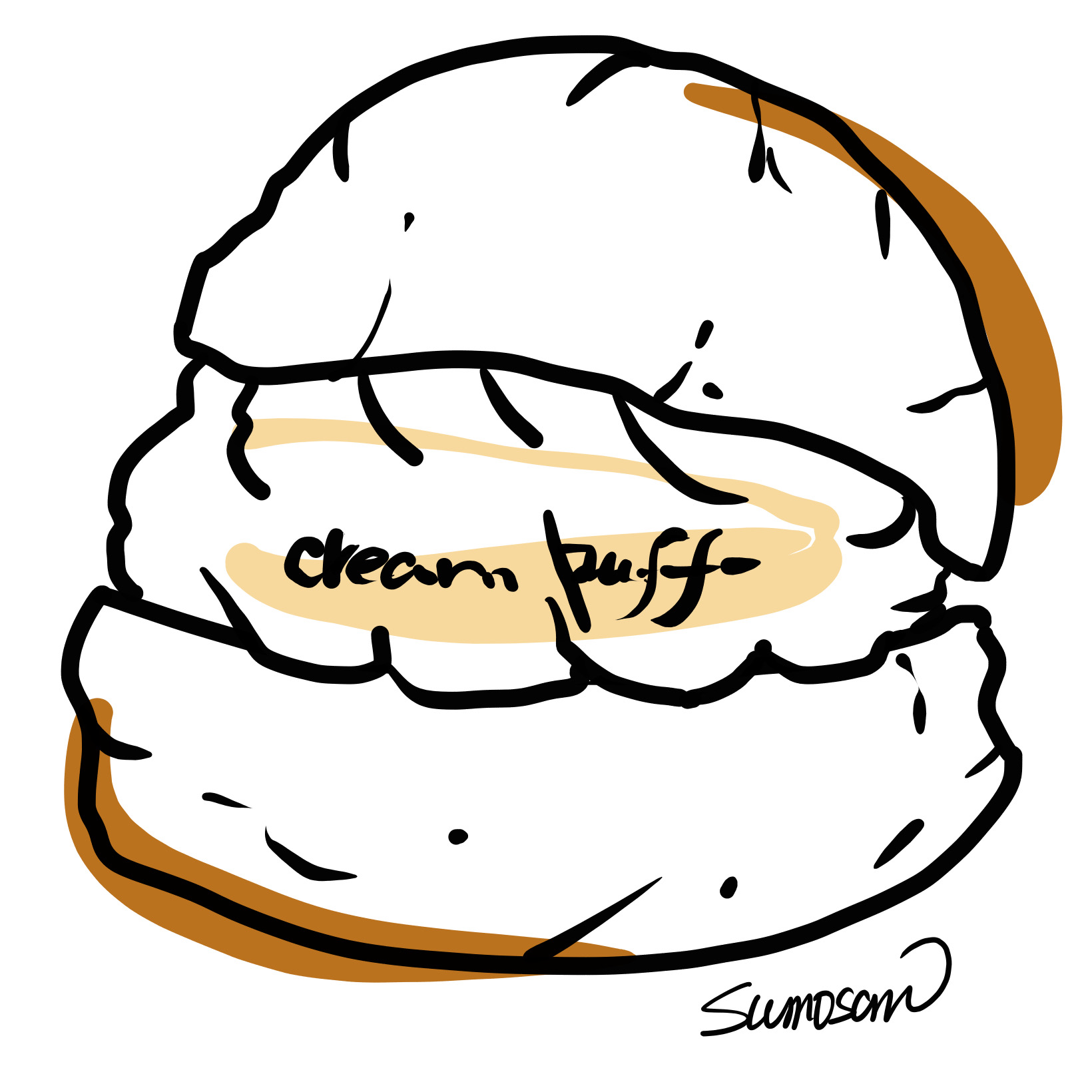 すもさん　イラスト　デザイン　シュークリーム